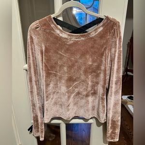Pink velvet Anthropologie blouse